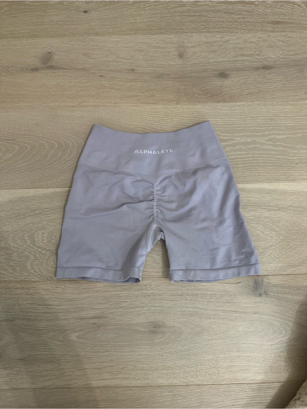 Alphalete Lavender High-Waist Scrunch Bike Shorts